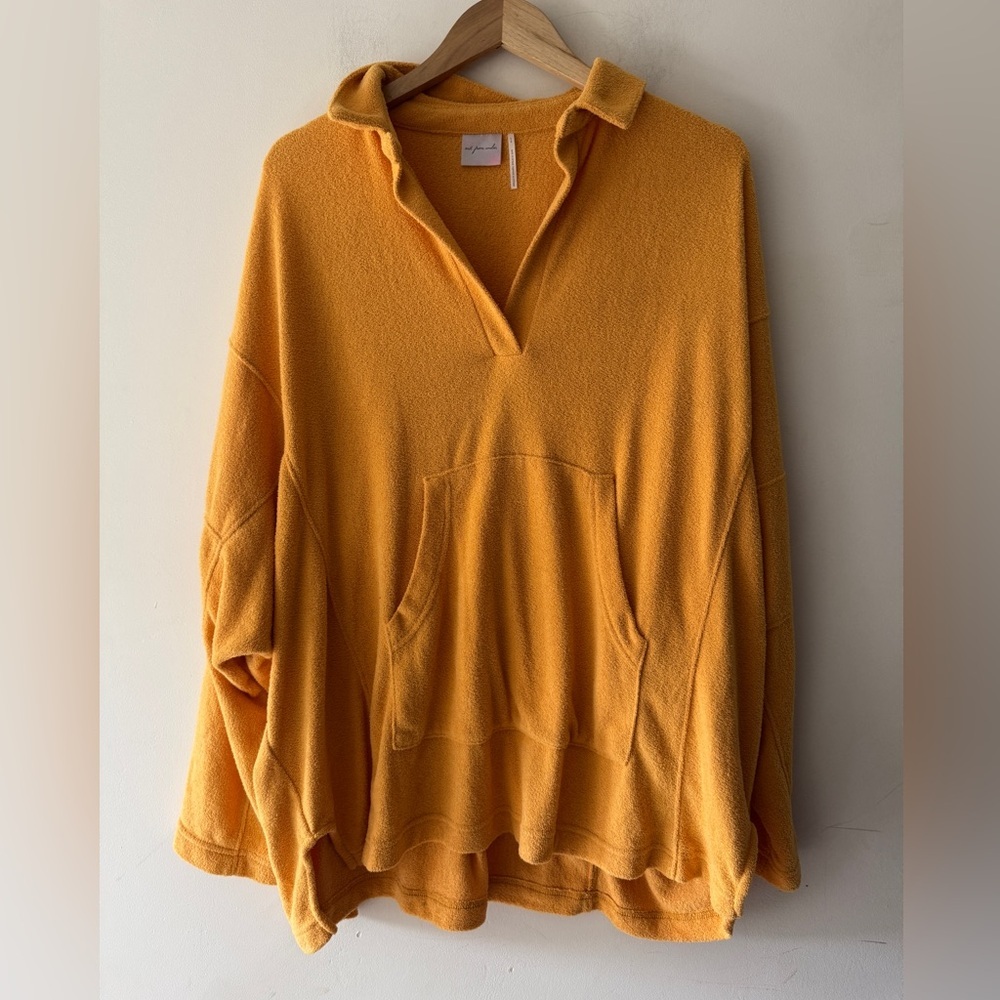 Out From Under Urban Outfitters Mustard Yellow‎ Terry Oversized Pullover Top